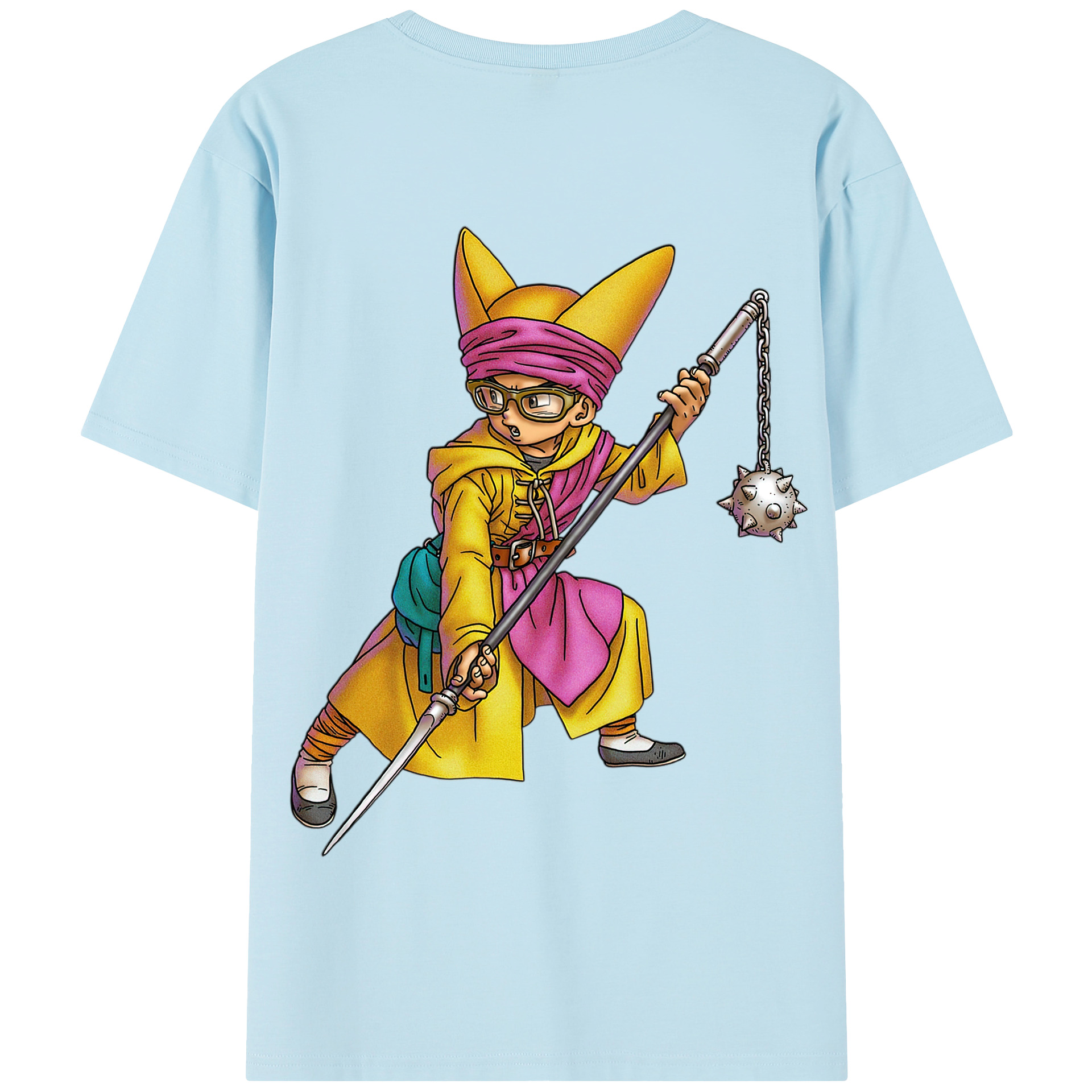 （画像用） ドラゴンクエスト Doragon Kuesuto Dragon Quest 綿100％半袖Tシャツ（背面プリント）